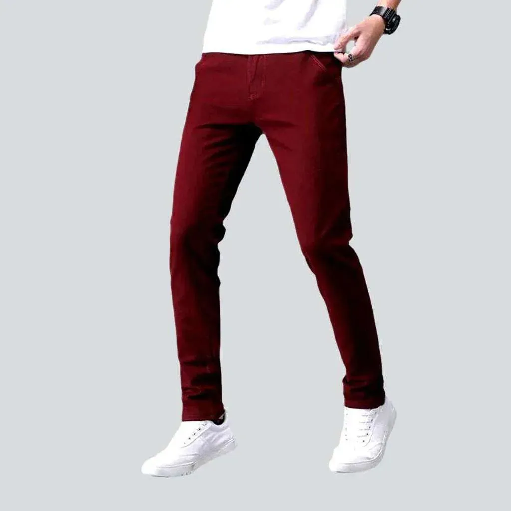 Slim men's denim pants