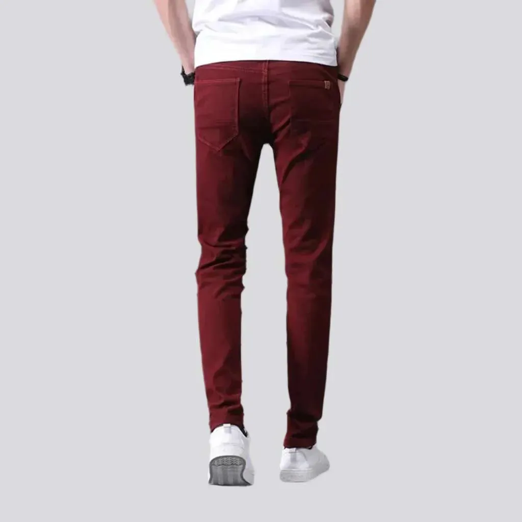 Slim men's denim pants