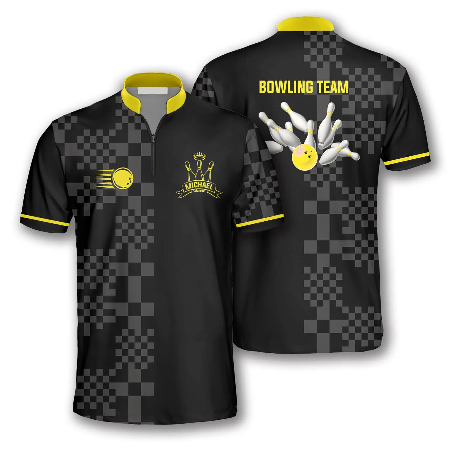 Sporty Abstract Pattern Custom Bowling Jerseys for Men, 3D All Over Print Bowling Shirt, Bowling Team Shirt