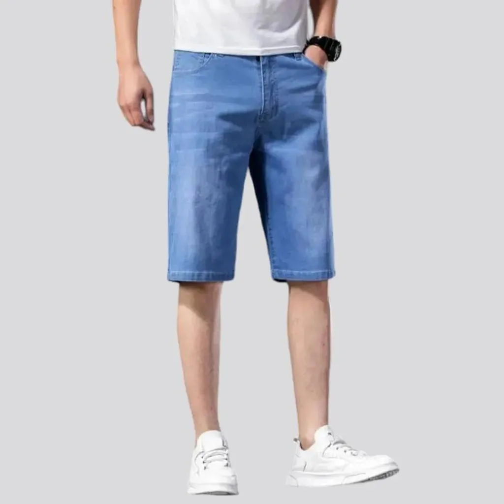 Straight ultra-thin men's denim shorts