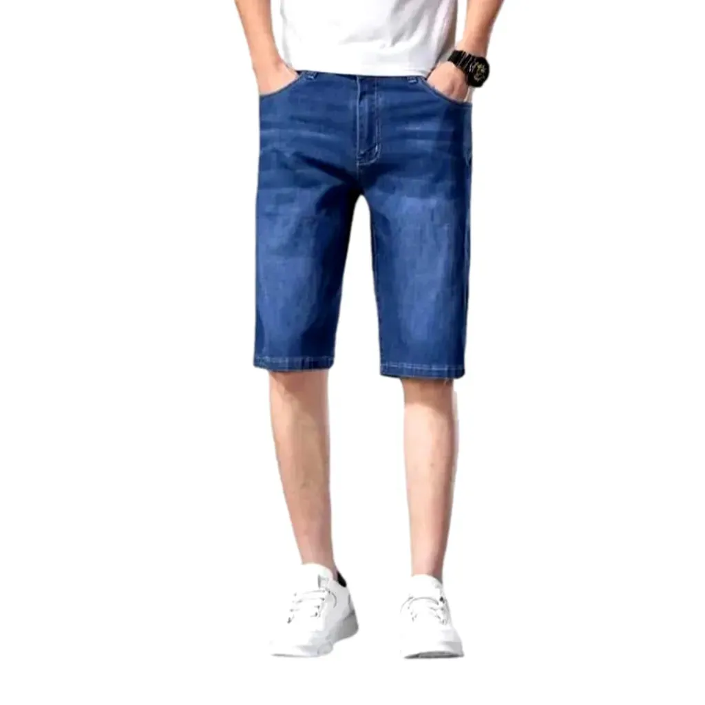 Straight ultra-thin men's denim shorts