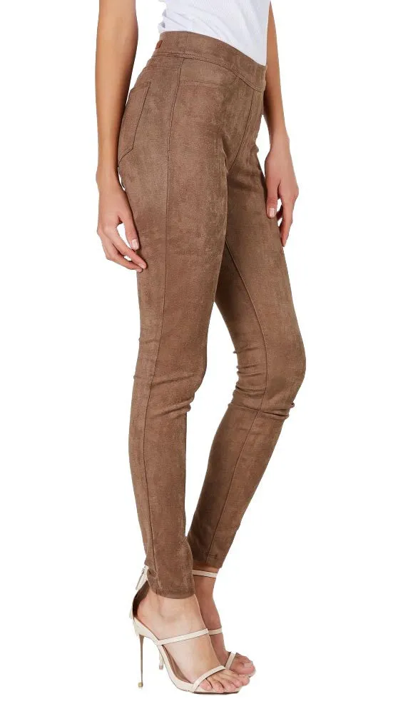 Suede Skinny Pants Legging Taupe