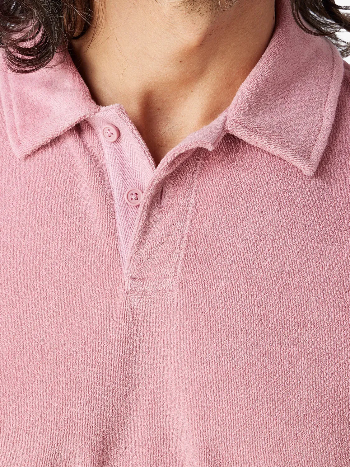 The Ravello Terry Polo | Pink Sand