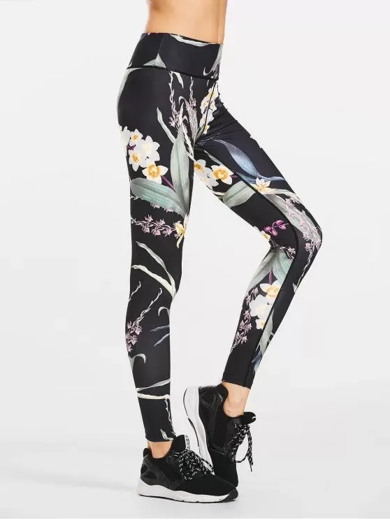 Trendy Stretchy Slimming Floral Sporty Leggings