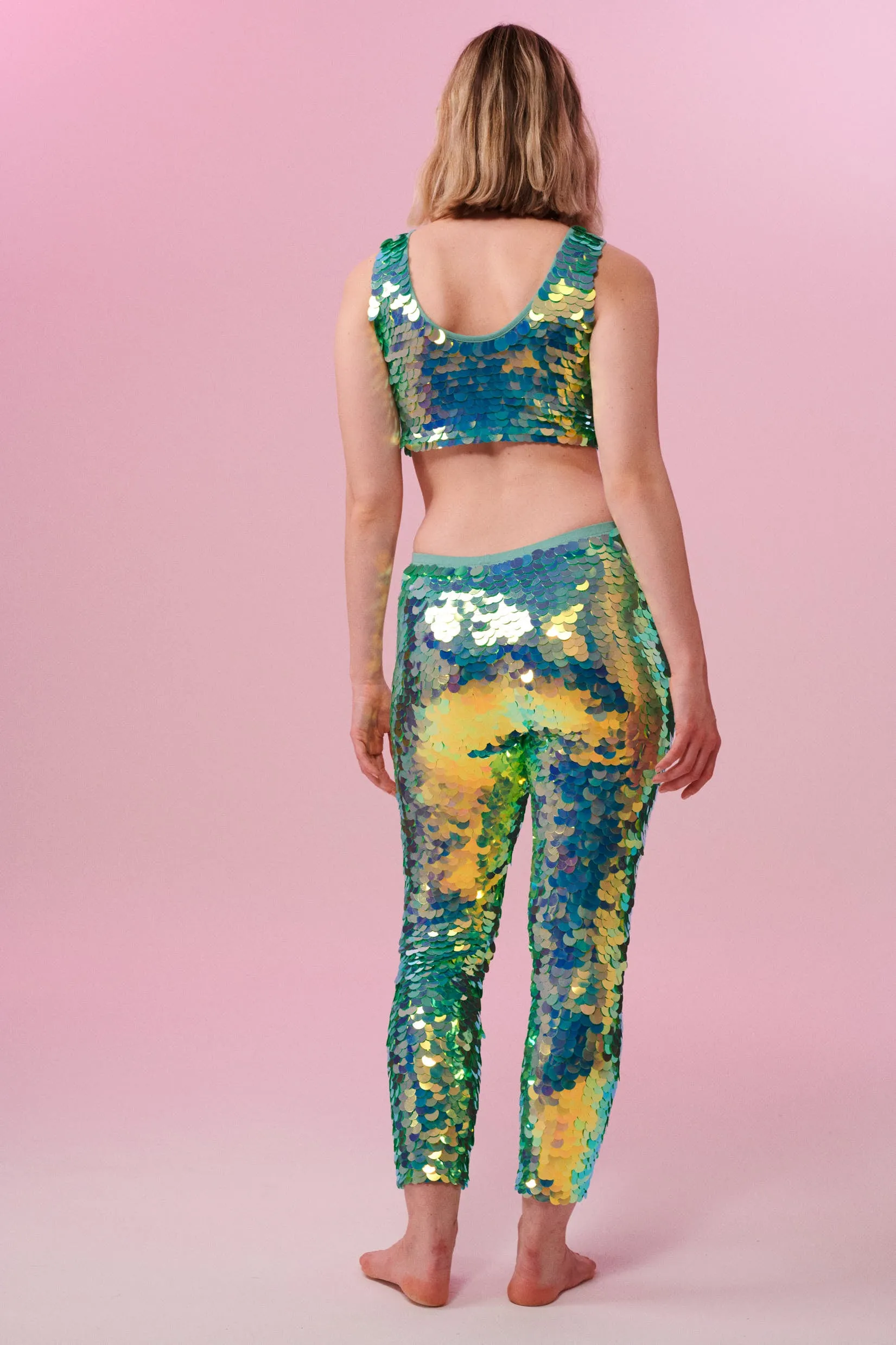 TWINKS SEQUIN CROP TOP - CHAMELEON