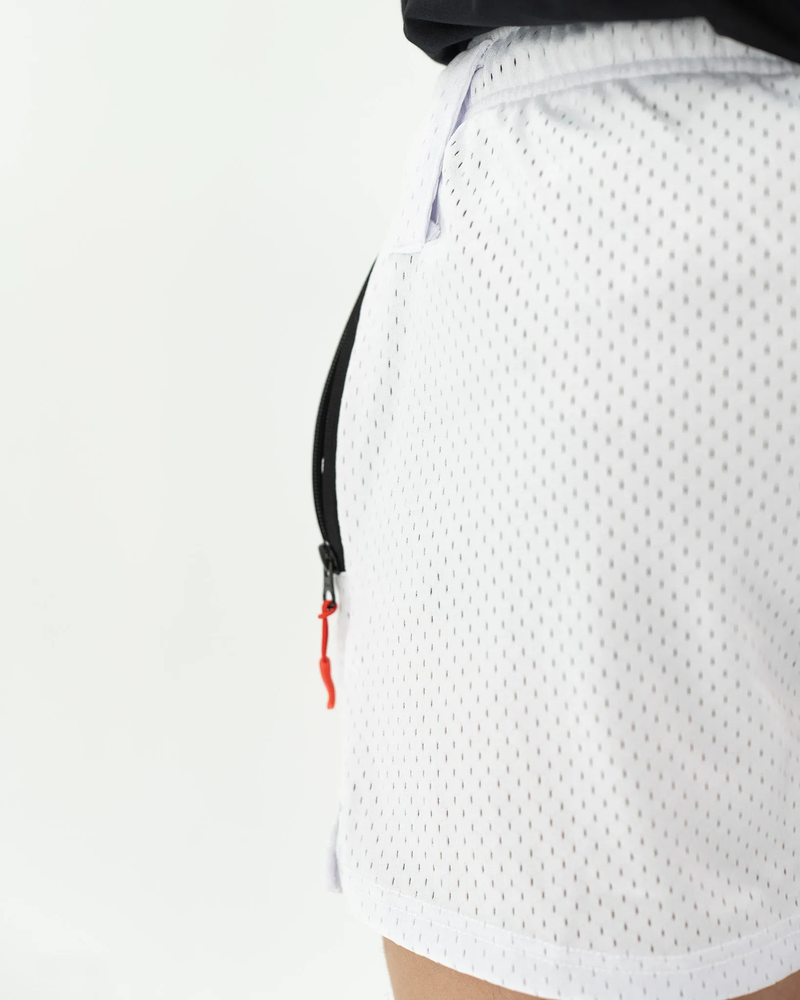 Unit 002 Mesh Shorts 4.5" Inseam (White)