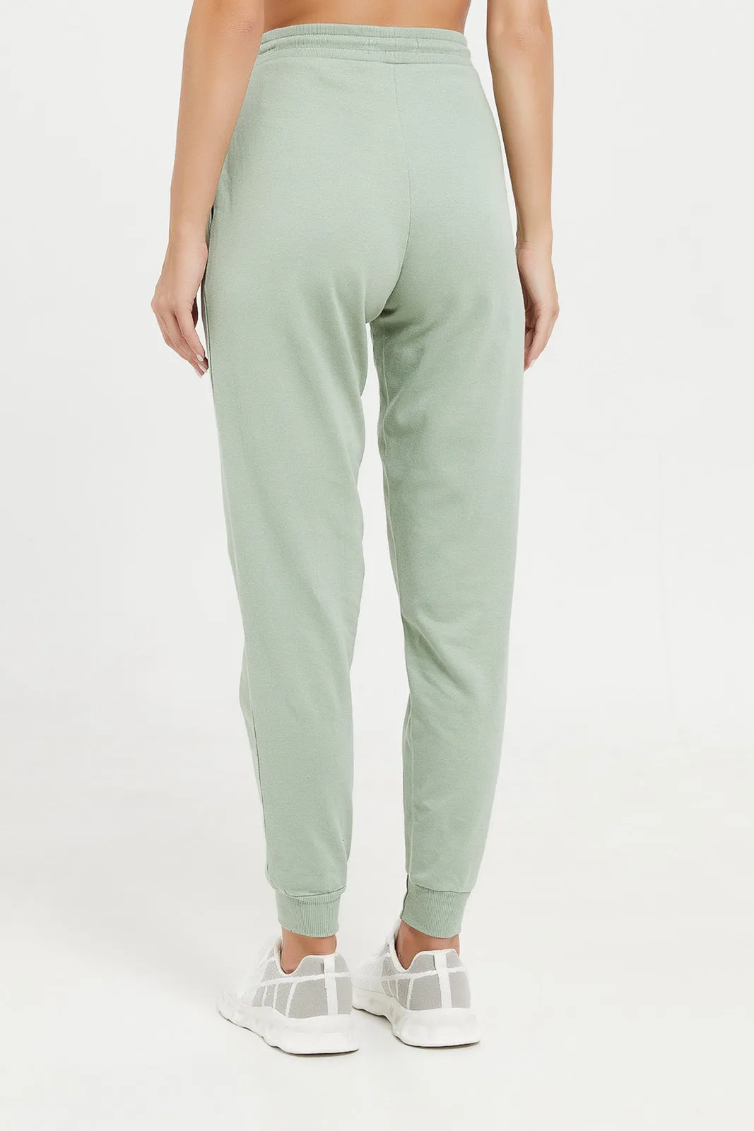 Women Mint Active Pants With Placement Print