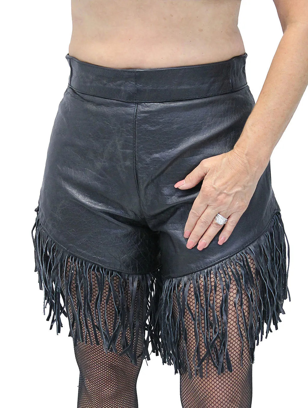 Woodstock Fringed Leather Hot Pants #SH11540FK ()