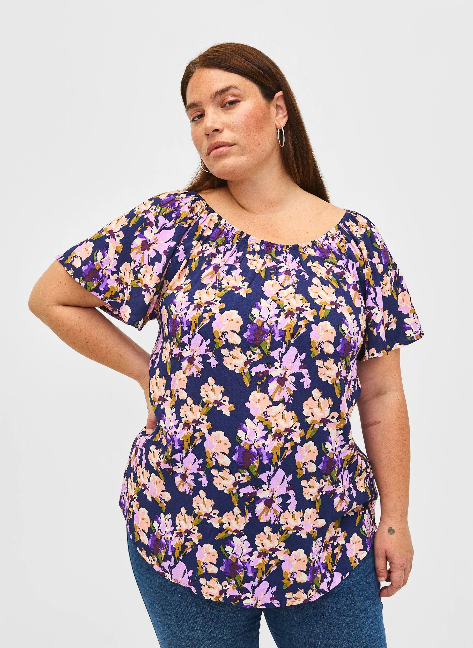 Zizzi Bella Blouse in Floral Print